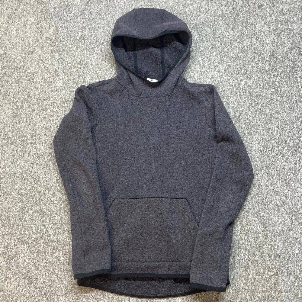 Nike Women Charcoal Grey Fleece Hoodie Athletic Zipper Pocket Size XS